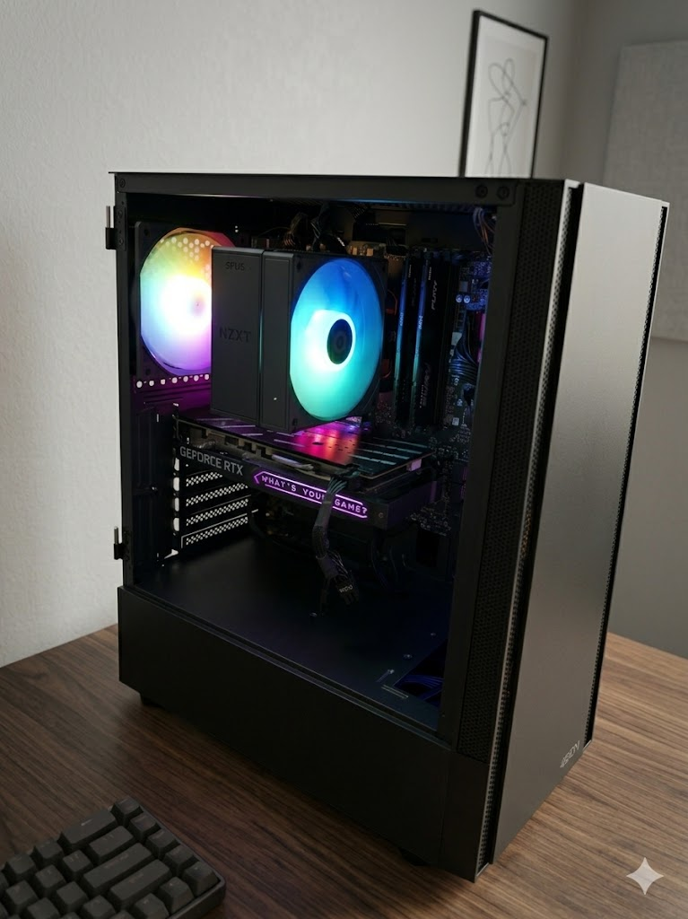 Złożony komputer z chłodzeniem RGB